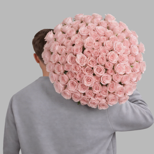 29 белых роз Мондиаль 50см